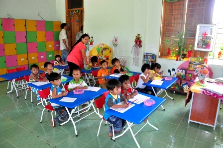 Một lớp học mầm non ở huyện vùng cao Nam Trà My, Quảng Nam